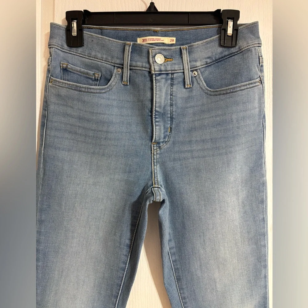 Levi’s Shaping Skinny Cotton Mid Rise Blue Denim Jeans Size 28 - Picture 6 of 15